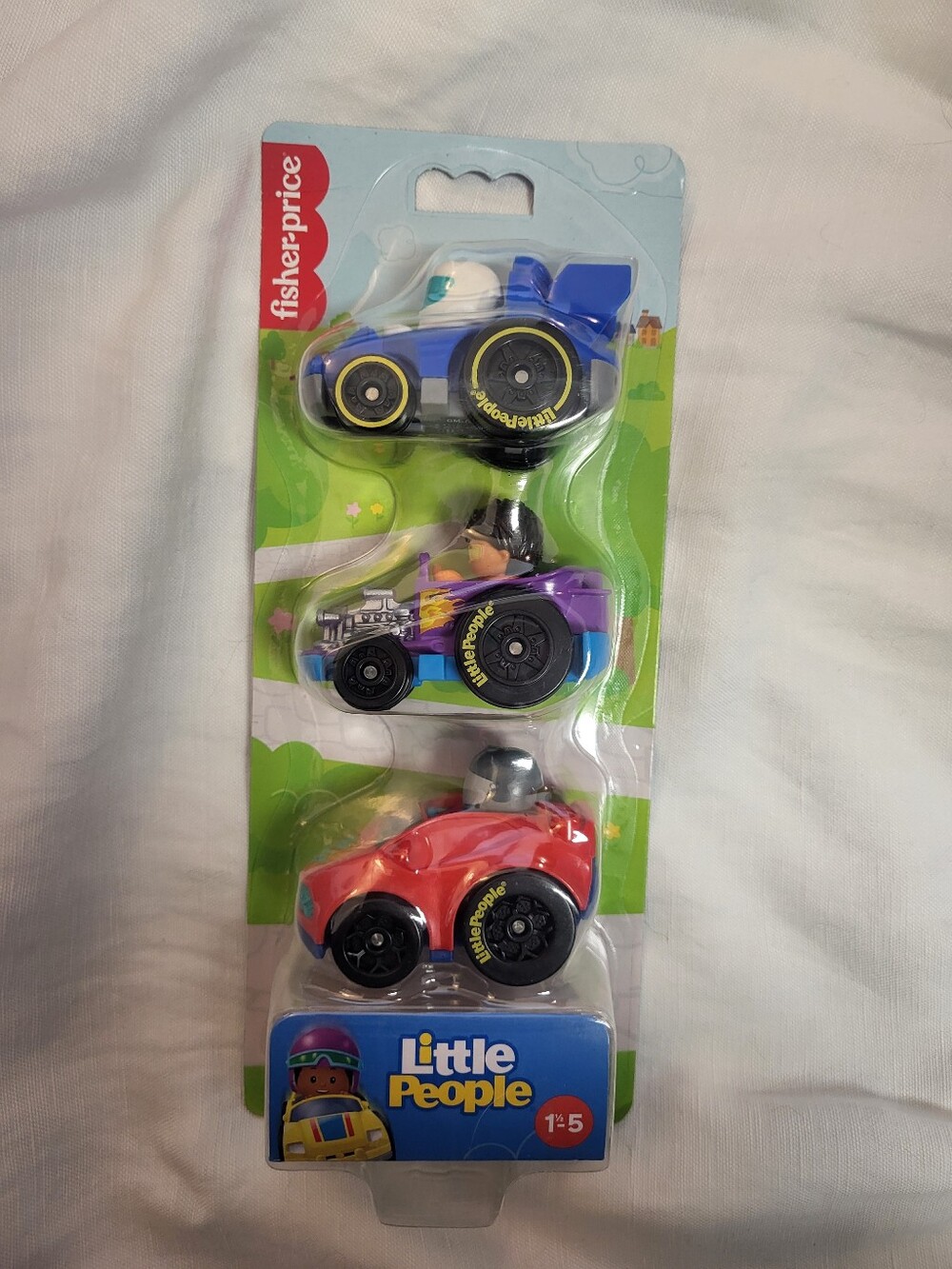 Fisher Price Little People Wheelies Cars Racers Set Of 3, NEW IN BOX